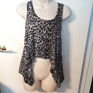 ⚡3/$20⚡ SEDUCTIONS Grey Black Leopard Animal Print Women's Flowy Tank Top Small